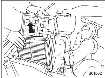 SUBARU WRX (2011) - ■ Remplacement de l'objet du filtre à air - 2