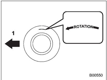 SUBARU WRX (2011) - ■ Repère de sens de permutation des pneus - 1