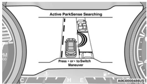 JEEP Cherokee KL (2022) - FONCTIONNEMENT DE L'AIDE AU STATIONNEMENT DANS UN ESPACE PERPENDICULAIRE/PARALLÈLE - 1