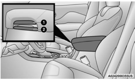 JEEP Cherokee KL (2022) - Compartiment de rangement de la console - 1