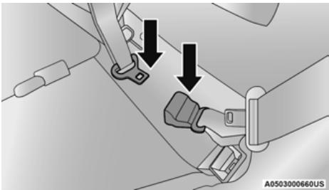 JEEP Cherokee KL (2022) - Directives d'utilisation de la ceinture de sécurité de la place centrale de deuxième rangée – Siège arrière fixe (Selon l'équipement) - 3
