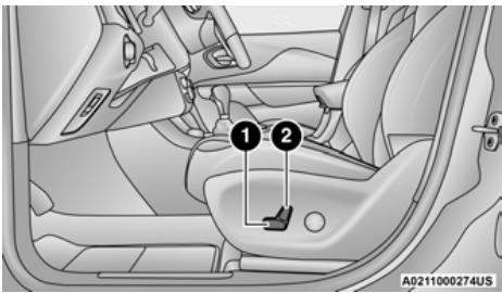 JEEP Cherokee KL (2022) - RÉGLAGE ÉLECTRIQUE (SIÈGES AVANT) - SELON L'ÉQUIPEMENT - 1