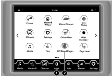 JEEP Cherokee KL (2022) - OFF-ROAD PAGES (PAGES HORS ROUTE) – SELON L'ÉQUIPEMENT - 1