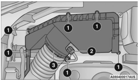 JEEP Cherokee KL (2022) - Dépose du filtre à air du moteur - 2