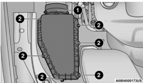 JEEP Cherokee KL (2022) - Dépose du filtre à air du moteur - 1