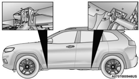 JEEP Cherokee KL (2022) - Étiquette d'avertissement du cric - 1