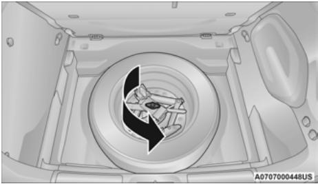 JEEP Cherokee KL (2022) - EMPLACEMENT DU CRIC ET RANGEMENT DE LA ROUE DE SECOURS - 2