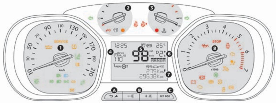 CITROEN SpaceTourer (2016-2023) - Combine LCD texte - 1