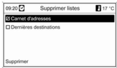 OPEL Astra J (2009-2012) - Supprimer listes - 1