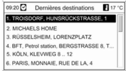 OPEL Astra J (2009-2012) - Sélection d'une destination précédente - 1