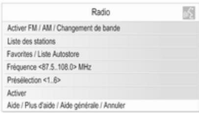 OPEL Astra J (2009-2012) - Exemple:Menusd'aide radio - 1