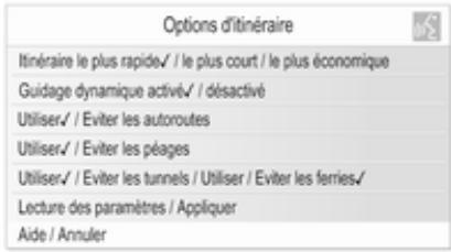 OPEL Astra J (2009-2012) - Changement des options d'itinétaire - 1