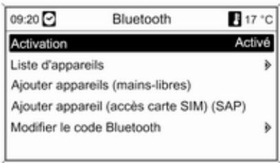 OPEL Astra J (2009-2012) - Menu Bluetooth - 1