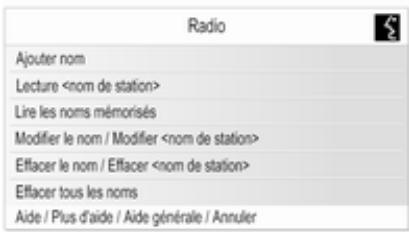 OPEL Astra J (2009-2012) - Exemple:Menusd'aide radio - 2