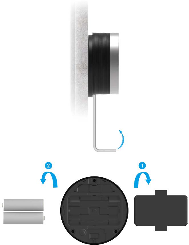 EZVIZ DL01SKEYPAD - Installation des piles - 1