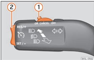 SEAT Mii Phase 3 (2019-2021) - Actionner le régulateur de vitesse avec la manette des clignotants - 1
