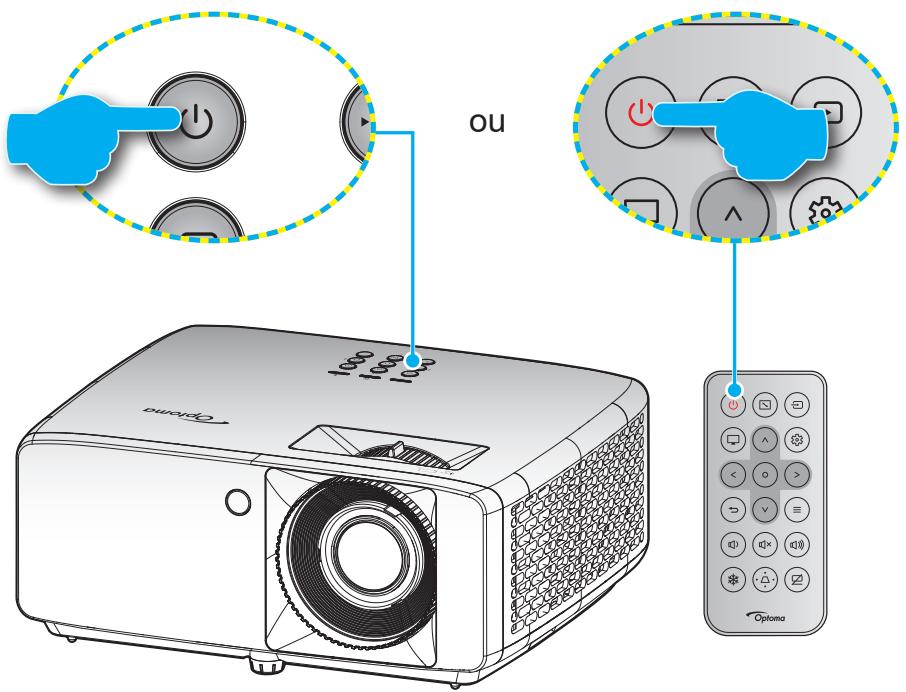 OPTOMA UHZ35 - Mise sous/hors tension du projecteur - 1