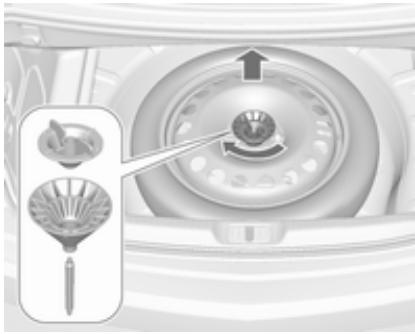 OPEL Cascada (2013-2019) - Ranger la roue de secours dans la niche une fois que la roue endommagée a été remplacée - 1