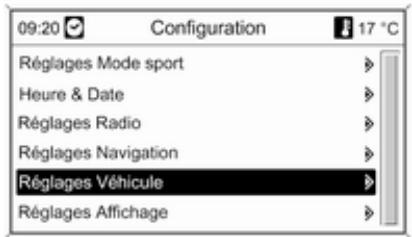 OPEL Cascada (2013-2019) - Sélection des menus et des réglages - 2