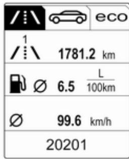 OPEL Cascada (2013-2019) - Menu informations trajet/ carbur./: - 1