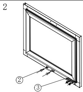 ROSIERES RWCB451 - Charnière supérieure (2) Interrupteur d'éclairage par l'ouverture de la porte (3) Plaque d'installation (4) Support (5) Charnière inférieure - 2