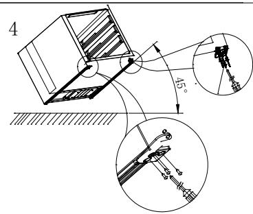 ROSIERES RWCB451 - Charnière supérieure (2) Interrupteur d'éclairage par l'ouverture de la porte (3) Plaque d'installation (4) Support (5) Charnière inférieure - 4