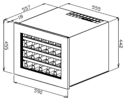 ROSIERES RWCB451 - Charnière supérieure (2) Interrupteur d'éclairage par l'ouverture de la porte (3) Plaque d'installation (4) Support (5) Charnière inférieure - 7