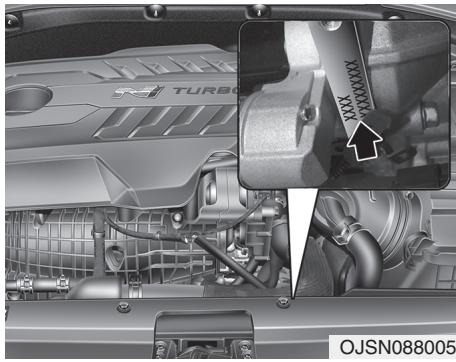 HYUNDAI Veloster (2018-2022) - NUMÉRO DU MOTEUR - 1