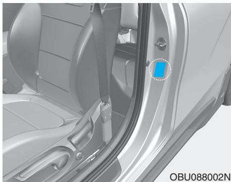 HYUNDAI Veloster (2018-2022) - ÉTIQUETTE DE CERTIFICATION DU VÉHICULE - 1