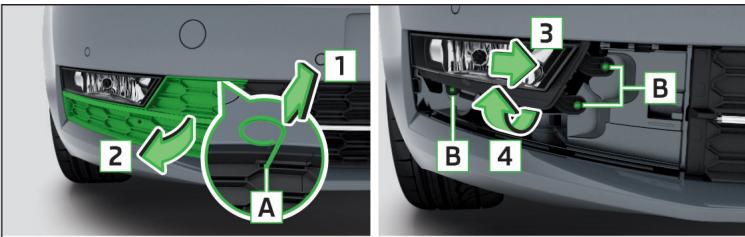 SKODA Octavia 3 (2017-2020) - Remplacement de l'ampoule du feu de l'antibrouillard - 1