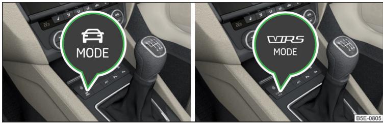 SKODA Octavia 3 (2017-2020) - Sélection du mode et affichage d'Infotainment - 1