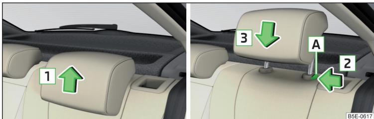 SKODA Octavia 3 (2017-2020) - Régler les appuie-têtes arrêté - 1