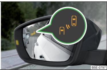 SKODA Octavia 3 (2017-2020) - Assistant de « contrôle » des angles morts - Situations de conduite et avertissements - 2