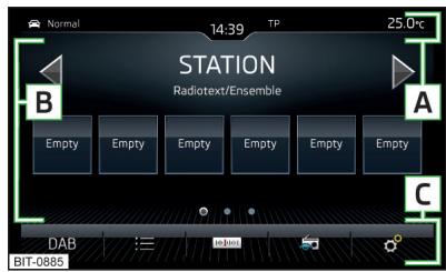 SKODA Octavia 3 (2017-2020) - Zones de I'ecran - 1