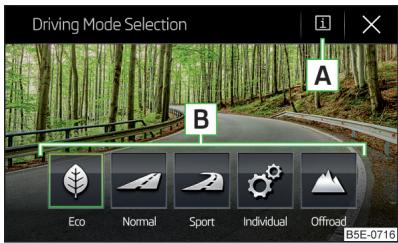 SKODA Octavia 3 (2017-2020) - Sélection du mode et affichage d'Infotainment - 2