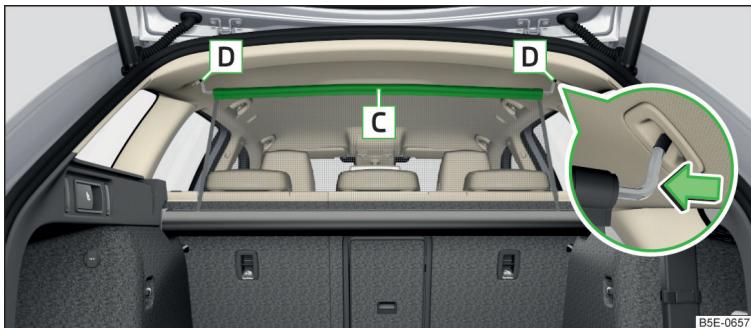SKODA Octavia 3 (2017-2020) - Utiliser le filet de séparation - 3