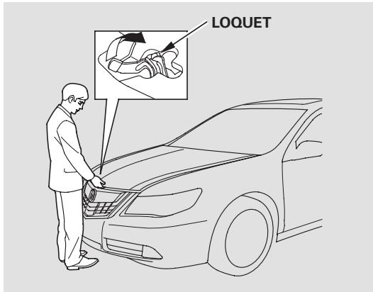 Acura RL (2011) - Ouverture et fermeture du capot - 2