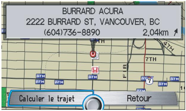 Acura RL (2011) - Affichage de la carte de destination - 1