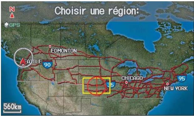 Acura RL (2011) - Affichage de la carte du Canada et du Nord des États-Unis - 1