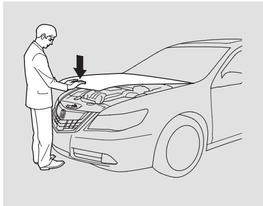 Acura RL (2011) - Ouverture et fermeture du capot - 3