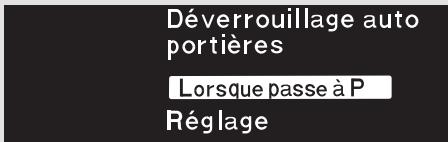 Acura RL (2011) - Déverrouillage automatique des portières Il y a trois réglages possibles: - 3