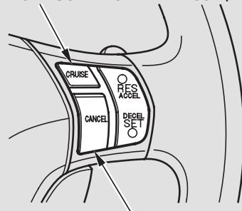 Acura RL (2011) - Annulation du régulateur de vitesse - 1