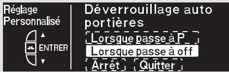 Acura RL (2011) - Déverrouillage automatique des portières Il y a trois réglages possibles: - 2