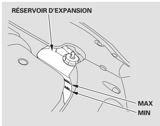 Acura RL (2011) - Vérification du liquide de refroidissement du moteur - 1