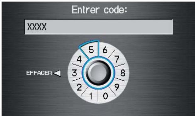 Acura RL (2011) - Entrée du code de sécurité - 1