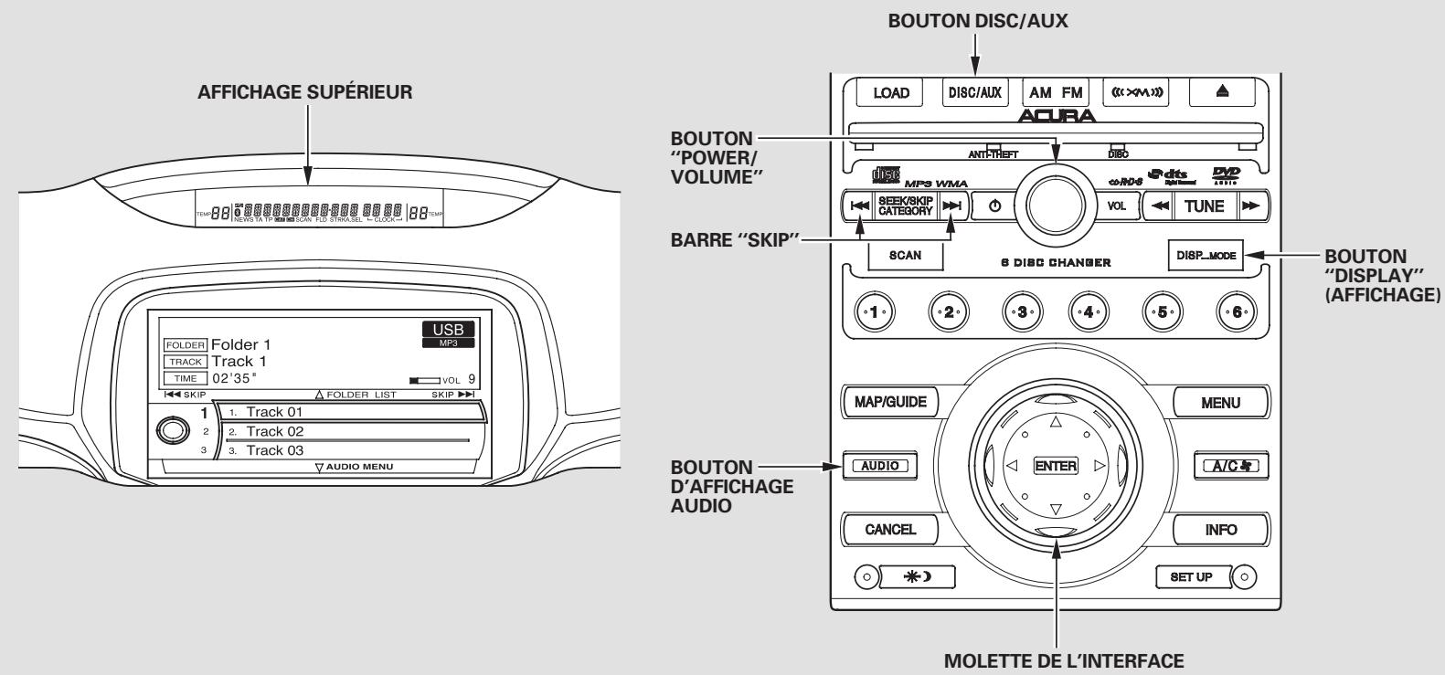 Acura RL (2011) - Messages d'erreur iPod® - 1