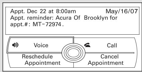 Acura RL (2011) - Message d'aide-mémoire - 1
