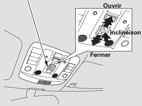 Acura RL (2011) - Ouverture/Fermeture du toit ouvrant avec l'interrupteur sur la console du plafond - 1