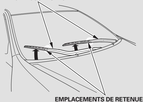Acura RL (2011) - Positions du bras de l'essuie-glace - 1