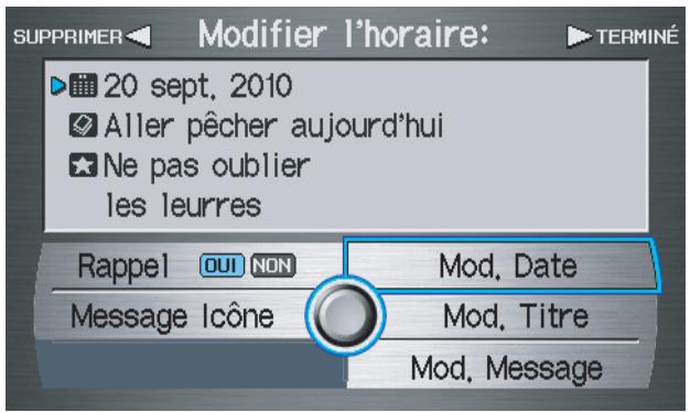 Acura RL (2011) - Saisie de l'horaire - 1